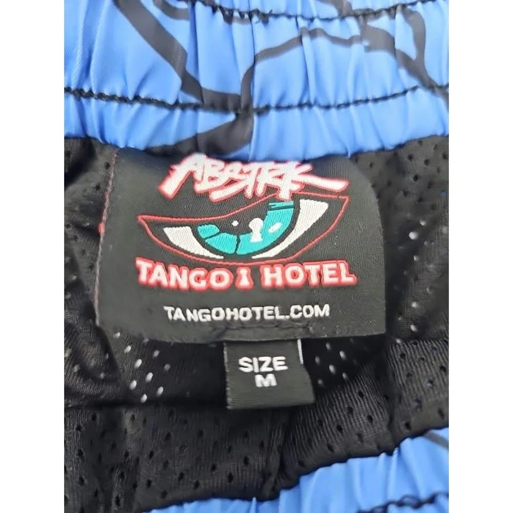 Tango Hotel x Abstrk Mens Blue Black Abstract Graphic Swim Trunks Shorts Size M